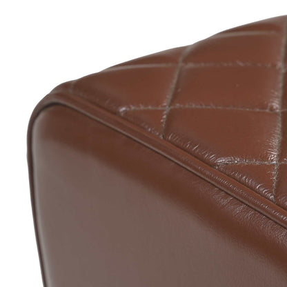 Bench 40 x 30 x 45 cm Real Leather Brown Diamond