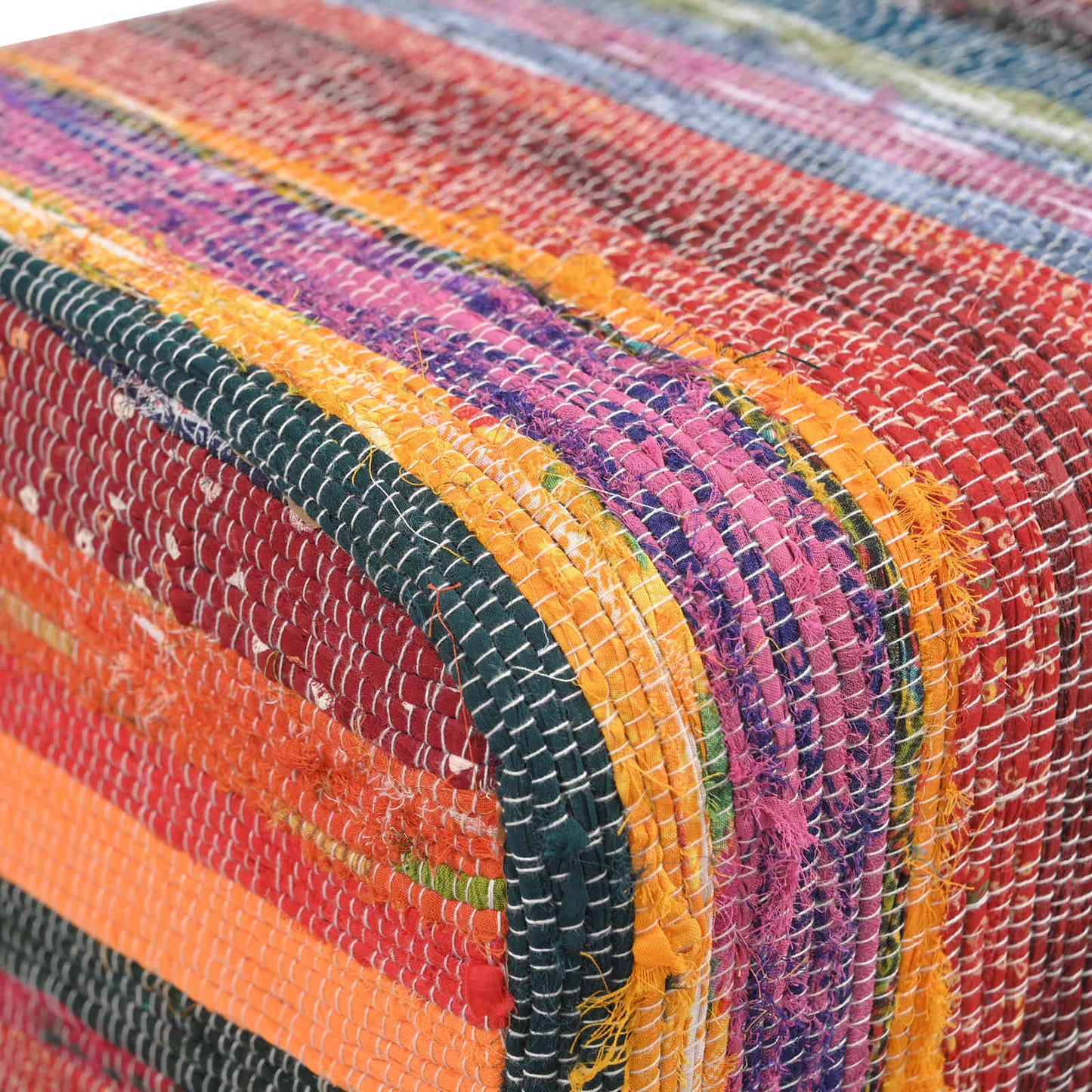 Bench 40 x 30 x 45 cm Real Leather Multicolour