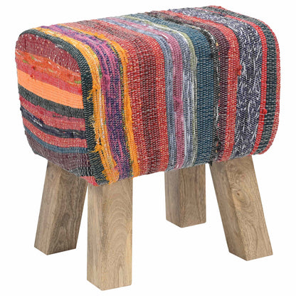 Bench 40 x 30 x 45 cm Real Leather Multicolour