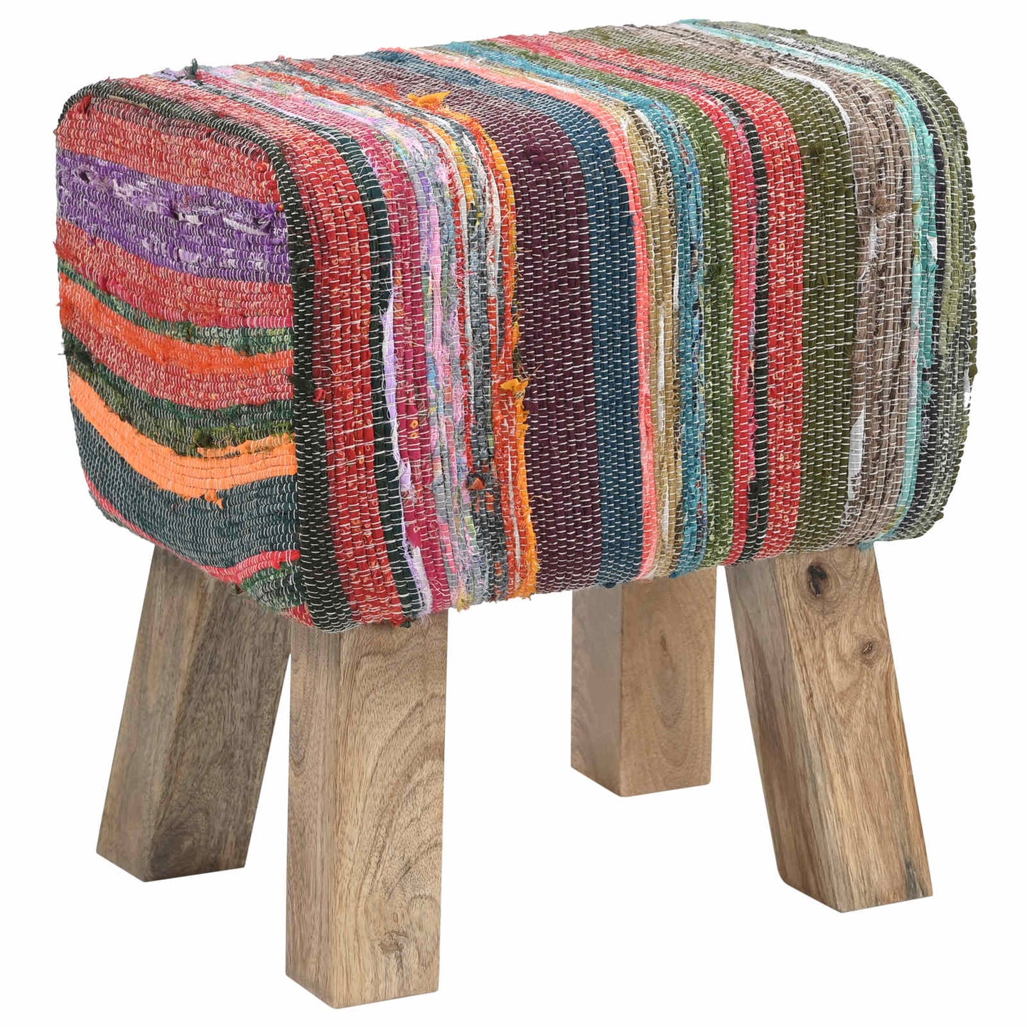 Bench 40 x 30 x 45 cm Real Leather Multicolour