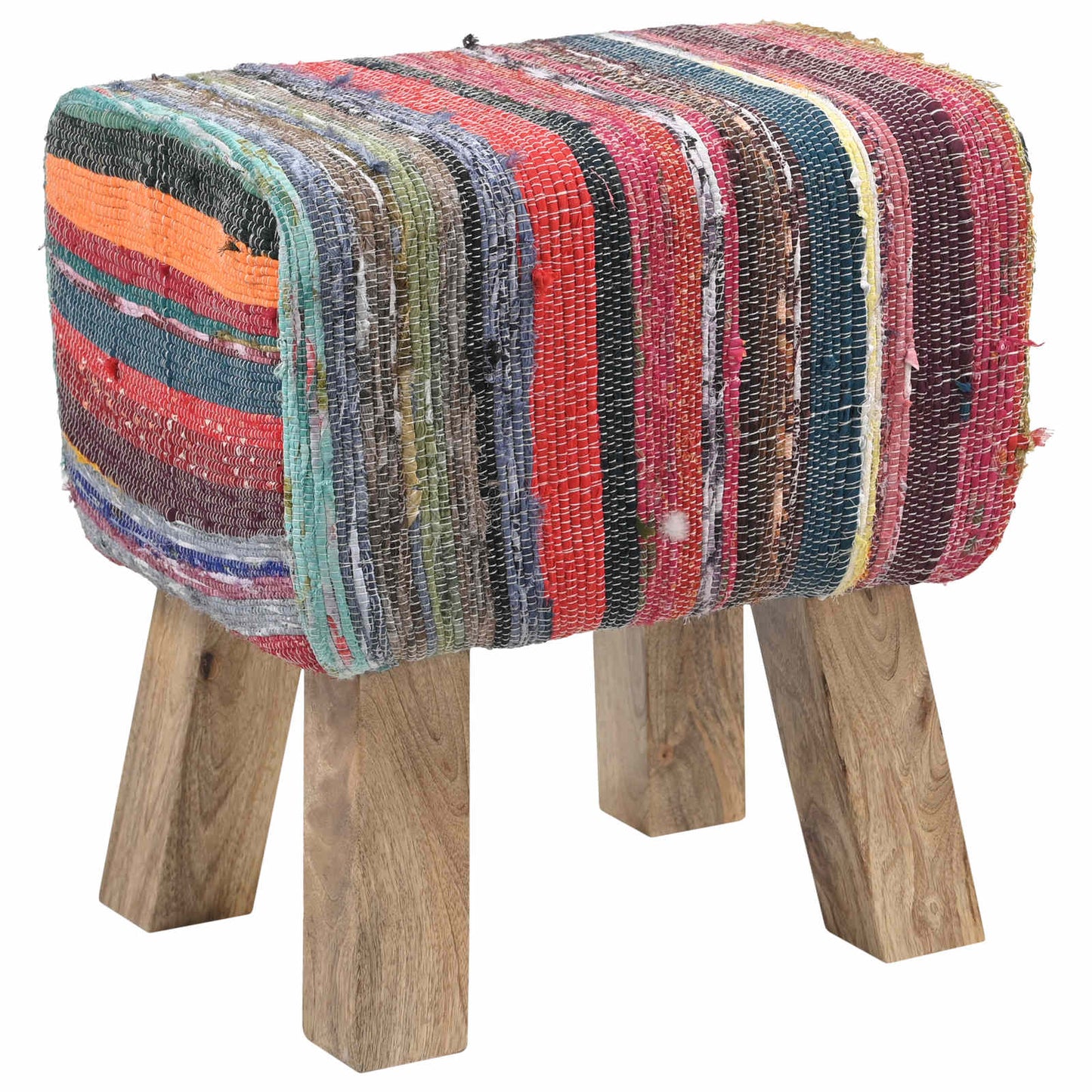 Bench 40 x 30 x 45 cm Real Leather Multicolour