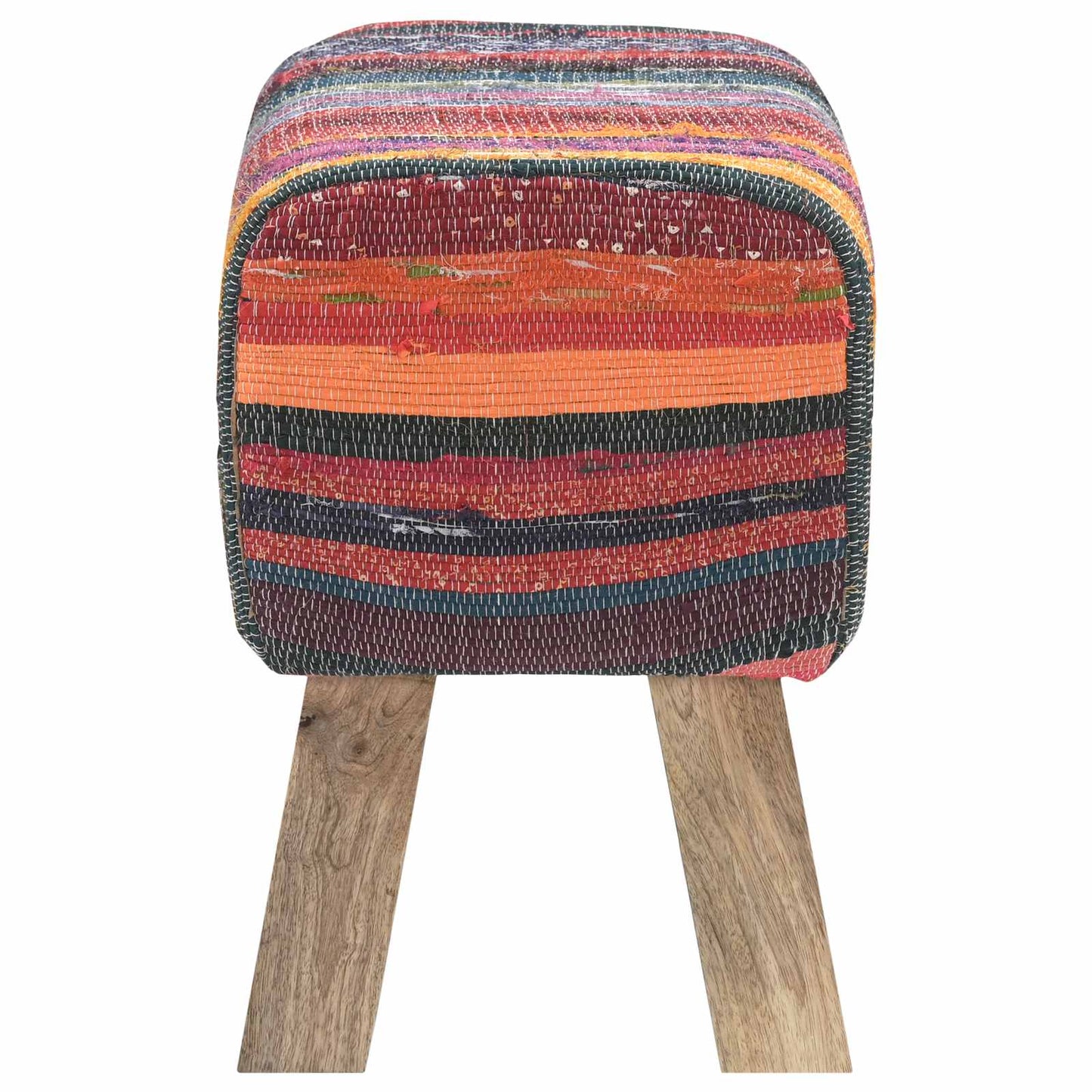 Bench 40 x 30 x 45 cm Real Leather Multicolour