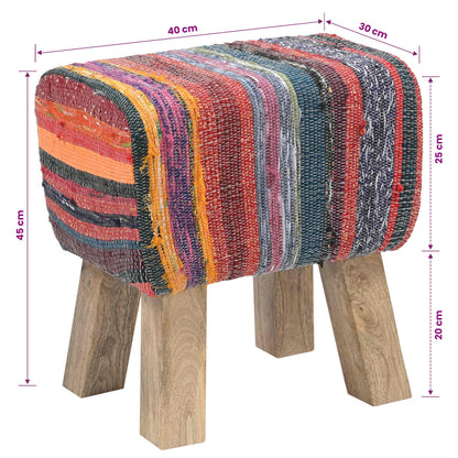 Bench 40 x 30 x 45 cm Real Leather Multicolour