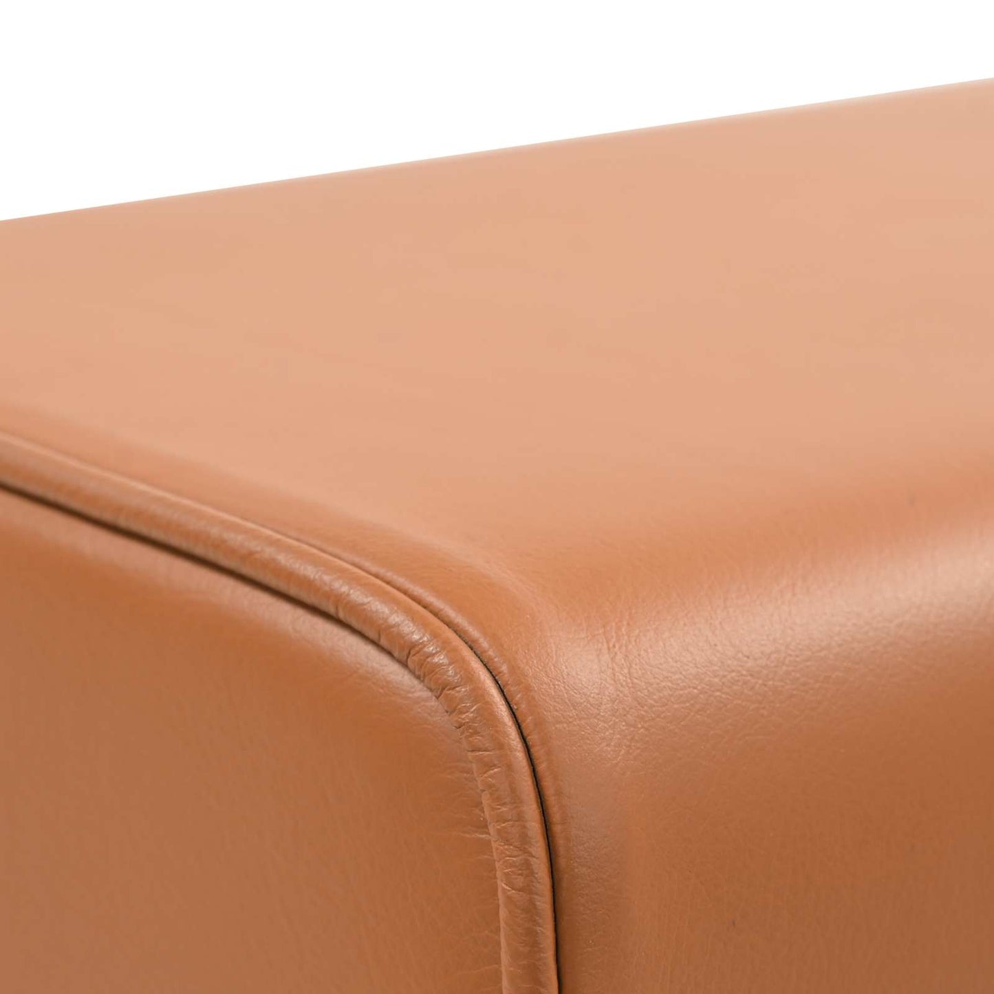 Bench 60 x 30 x 45 cm Real Leather Brown