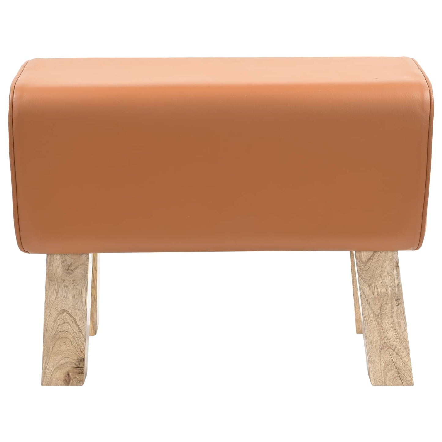 Bench 60 x 30 x 45 cm Real Leather Brown