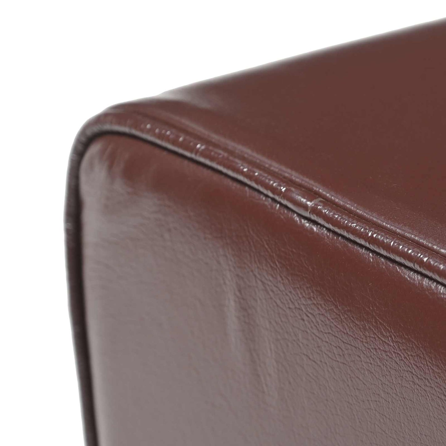 Bench 60 x 30 x 45 cm Real Leather Dark Brown