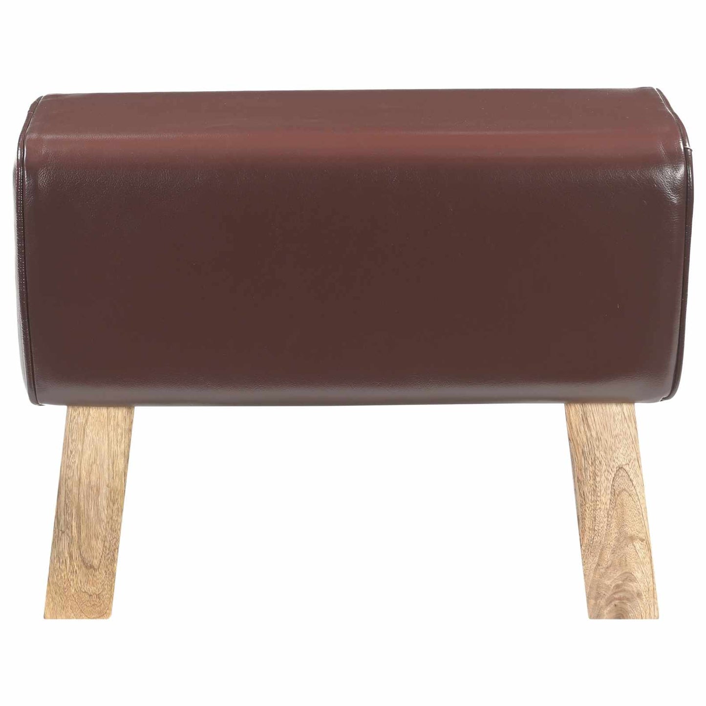 Bench 60 x 30 x 45 cm Real Leather Dark Brown