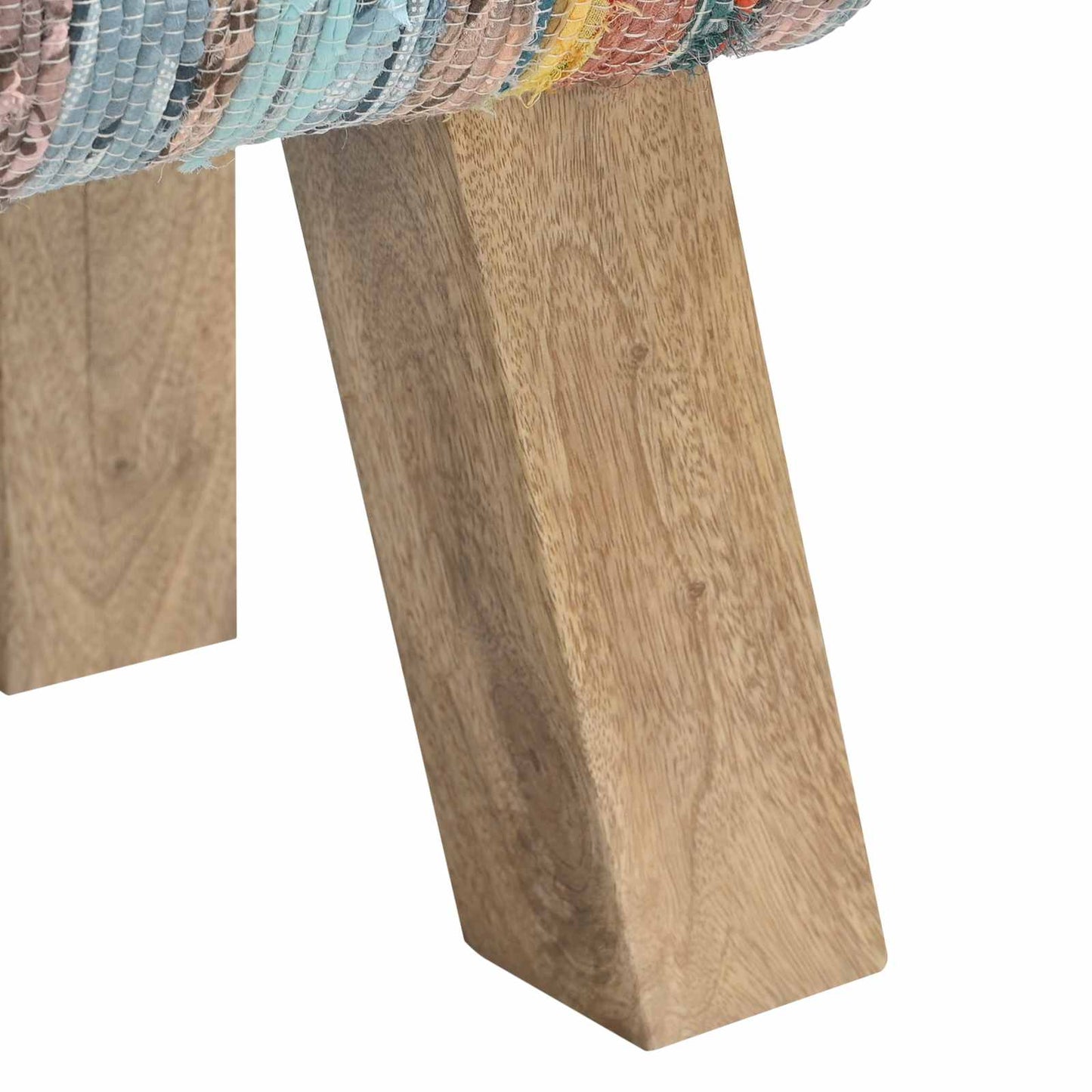 Bench 60 x 30 x 45 cm Real Leather Multicolour