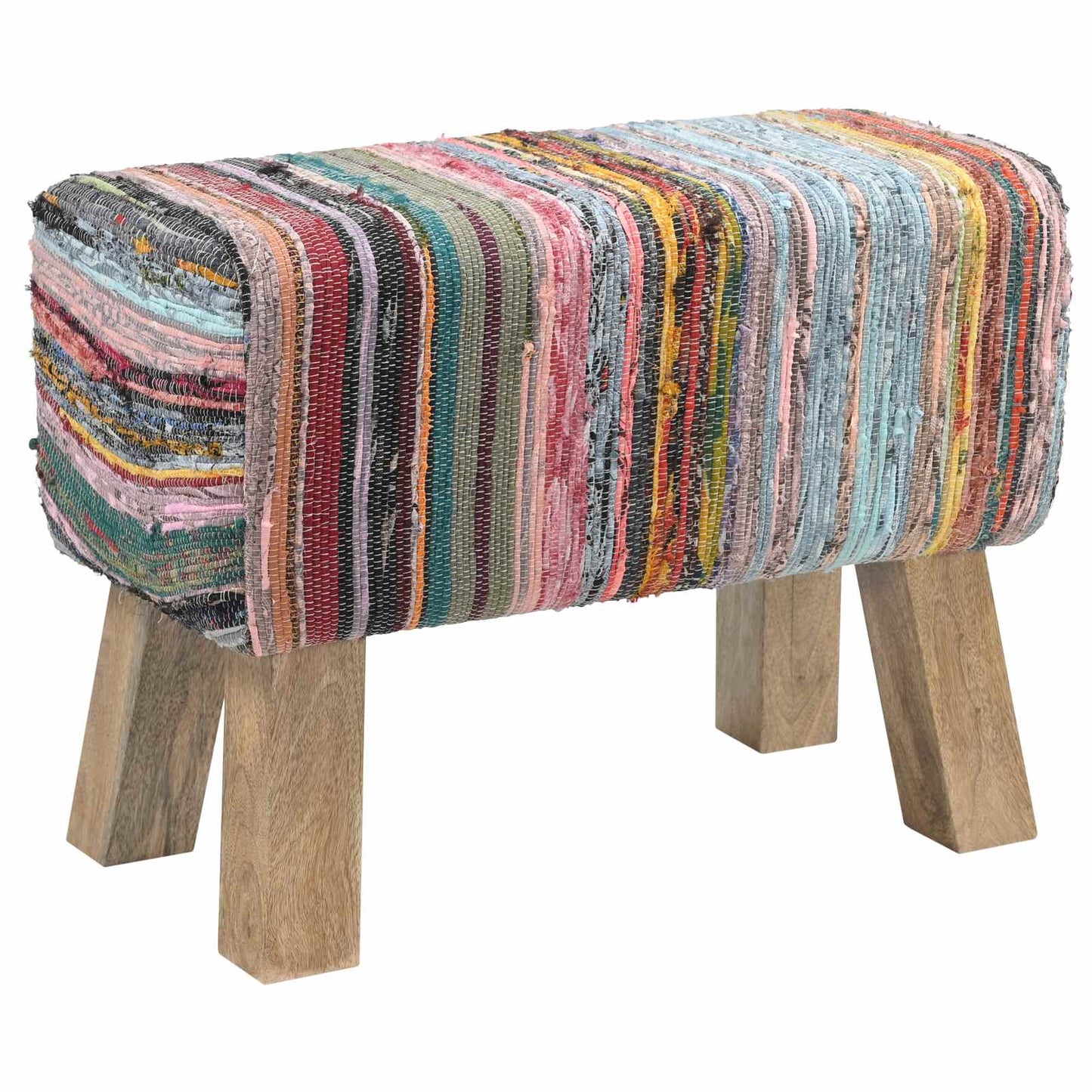 Bench 60 x 30 x 45 cm Real Leather Multicolour