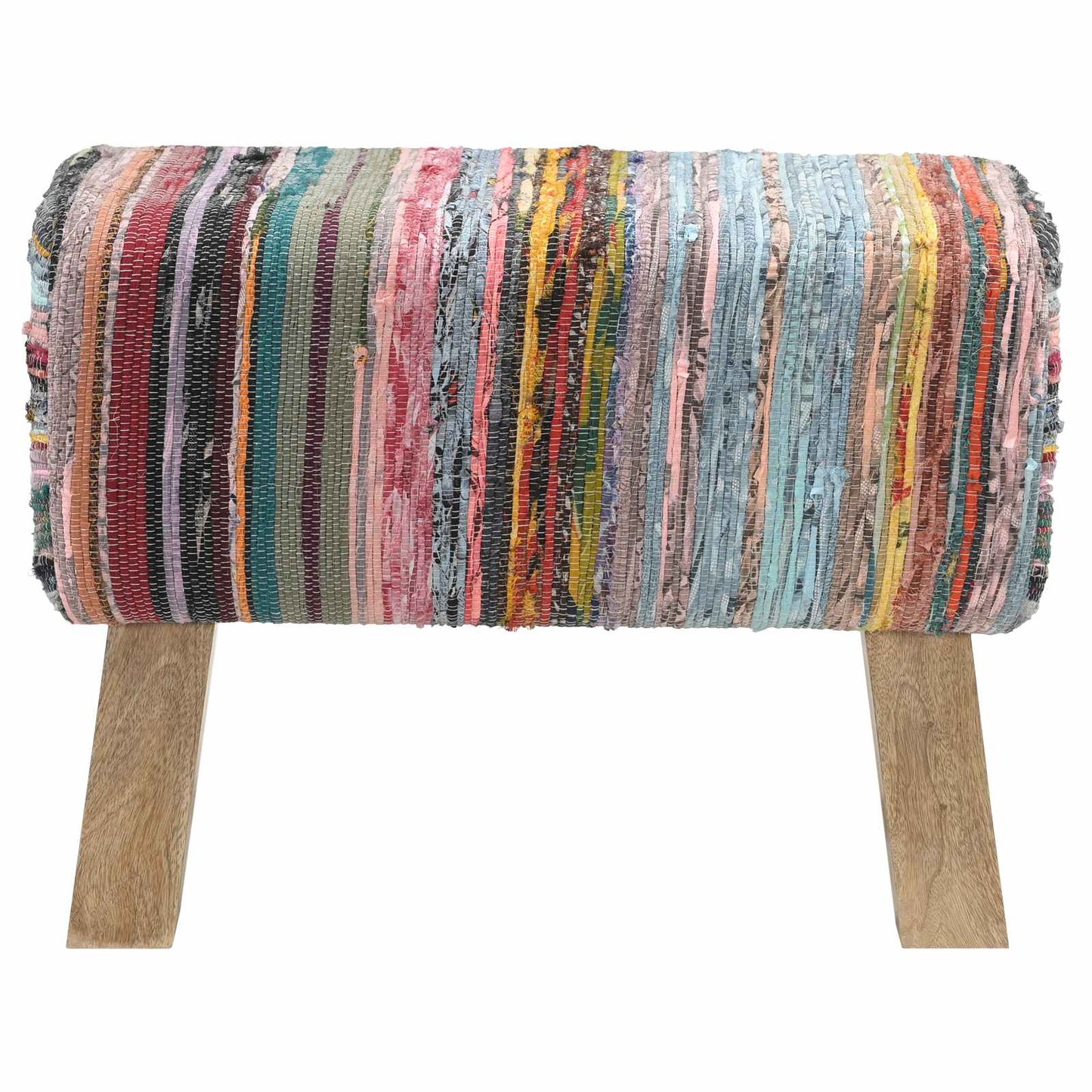 Bench 60 x 30 x 45 cm Real Leather Multicolour