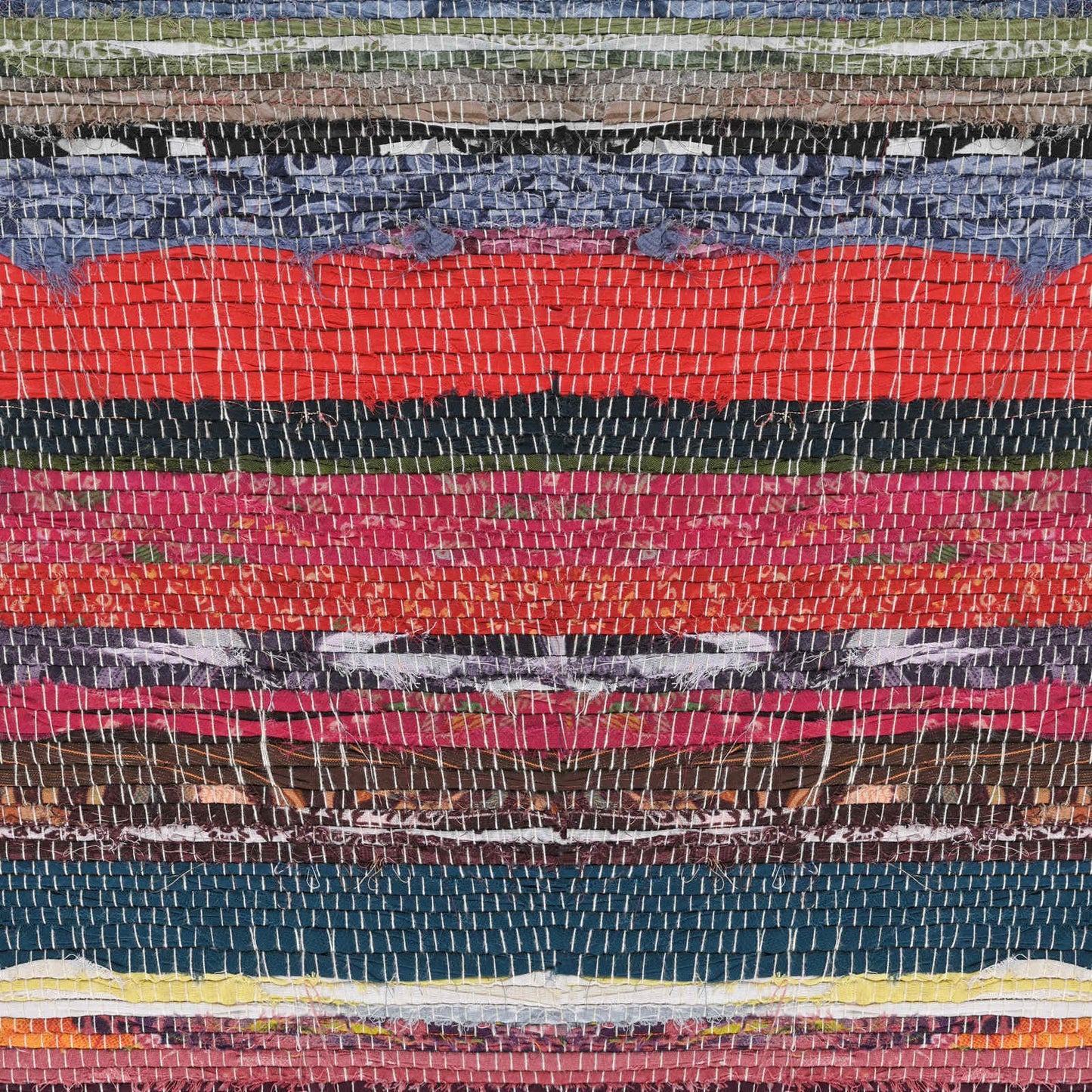 Bench 60 x 30 x 45 cm Real Leather Multicolour