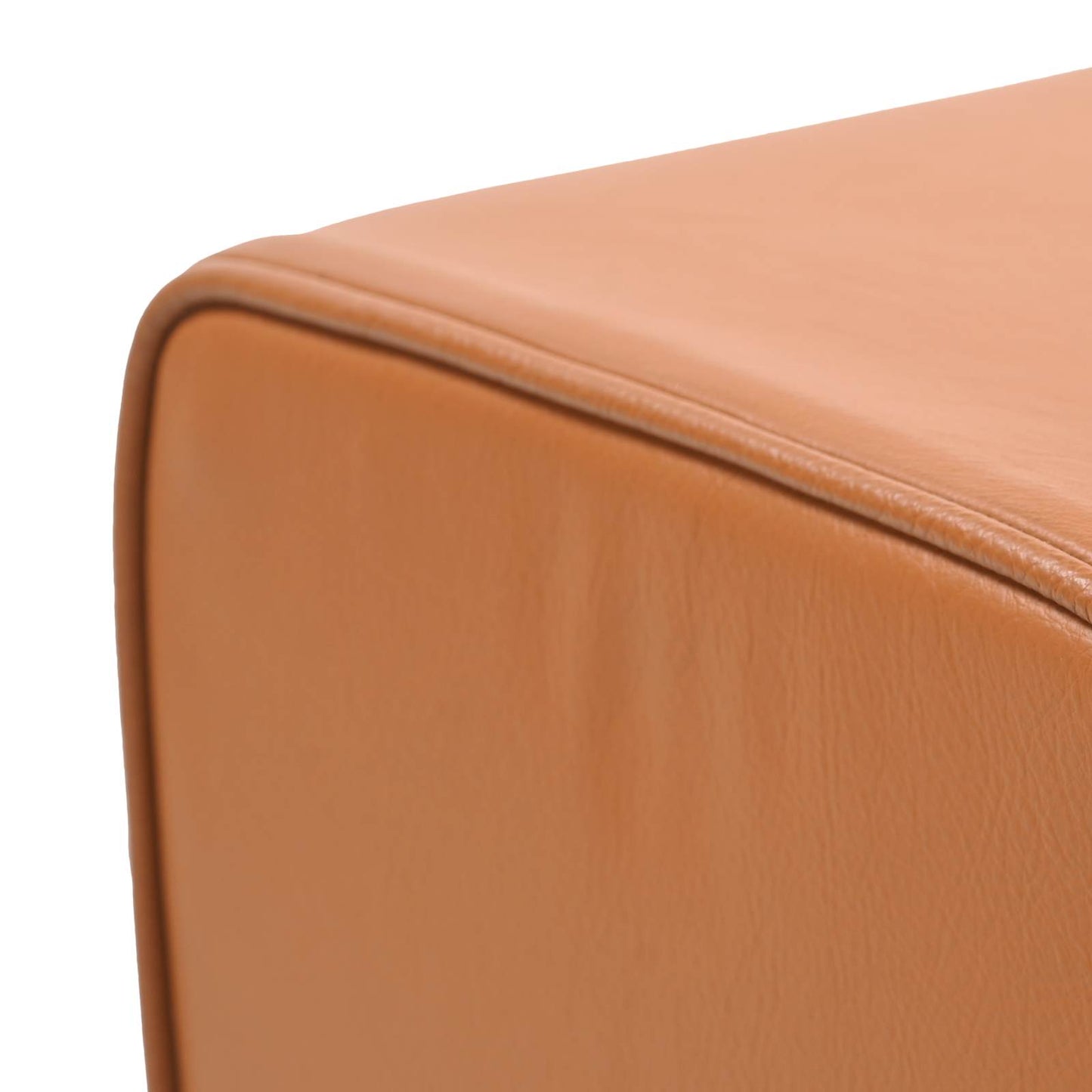 Bench 110 x 30 x 45 cm Real Leather Brown