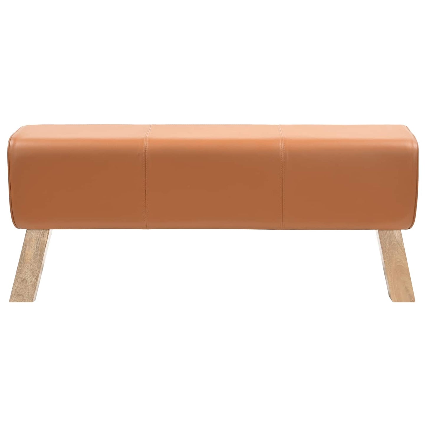 Bench 110 x 30 x 45 cm Real Leather Brown