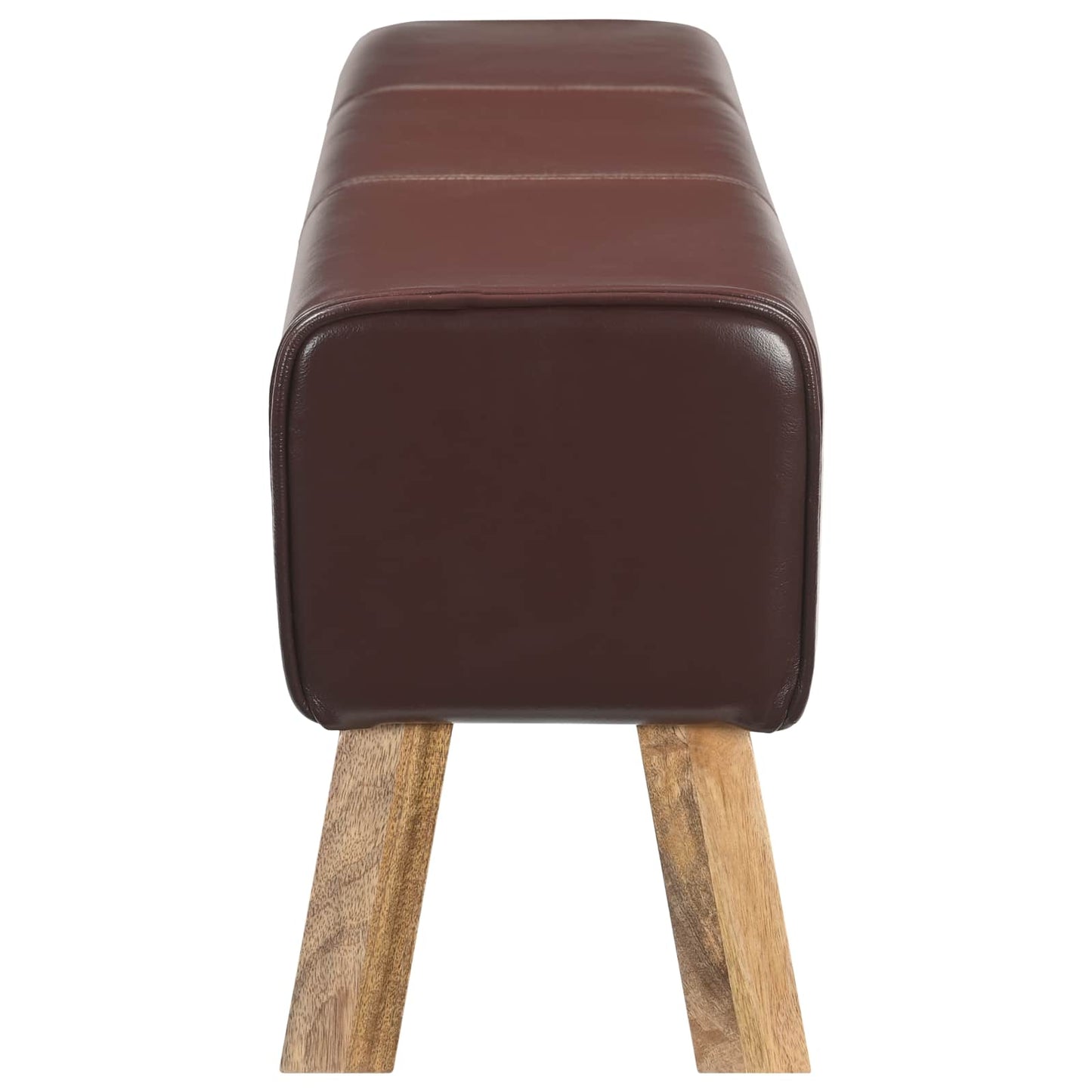 Bench 110 x 30 x 45 cm Real Leather Dark Brown
