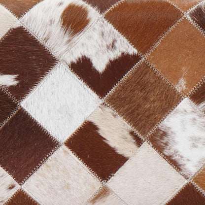 Bench 110 x 30 x 45 cm Real Leather Brown Patchwork