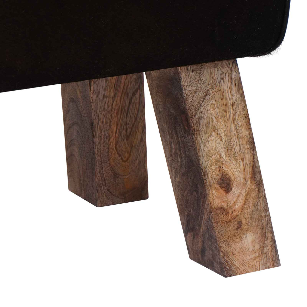 Bench 110 x 30 x 45 cm Real Leather Black and White