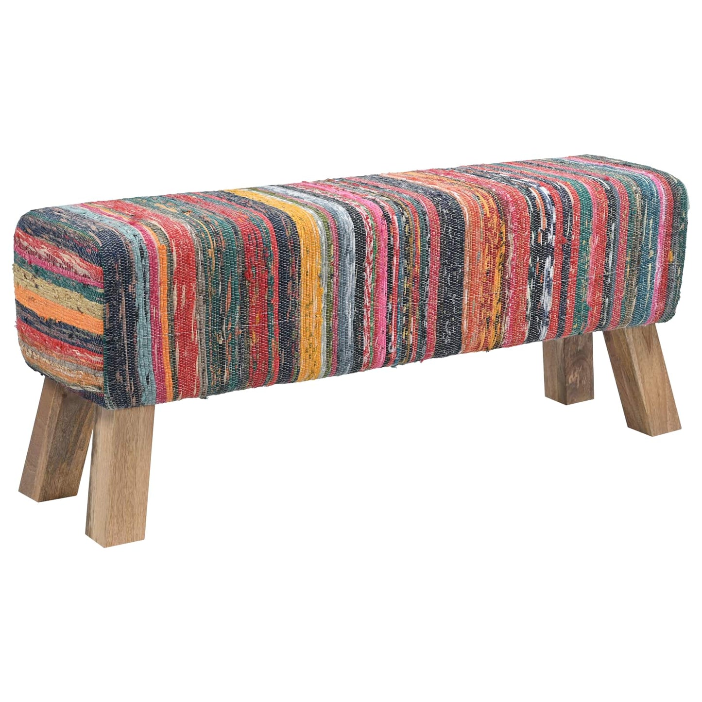 Bench 110 x 30 x 45 cm Real Leather Multicolour