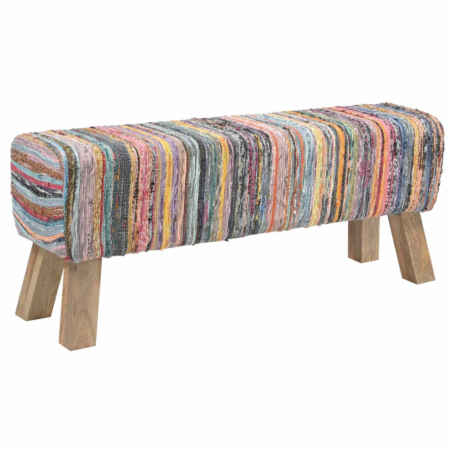 Bench 110 x 30 x 45 cm Real Leather Multicolour