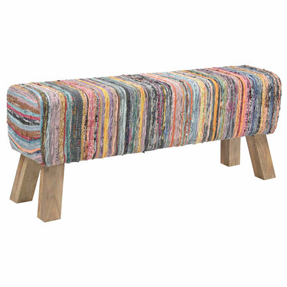 Bench 110 x 30 x 45 cm Real Leather Multicolour