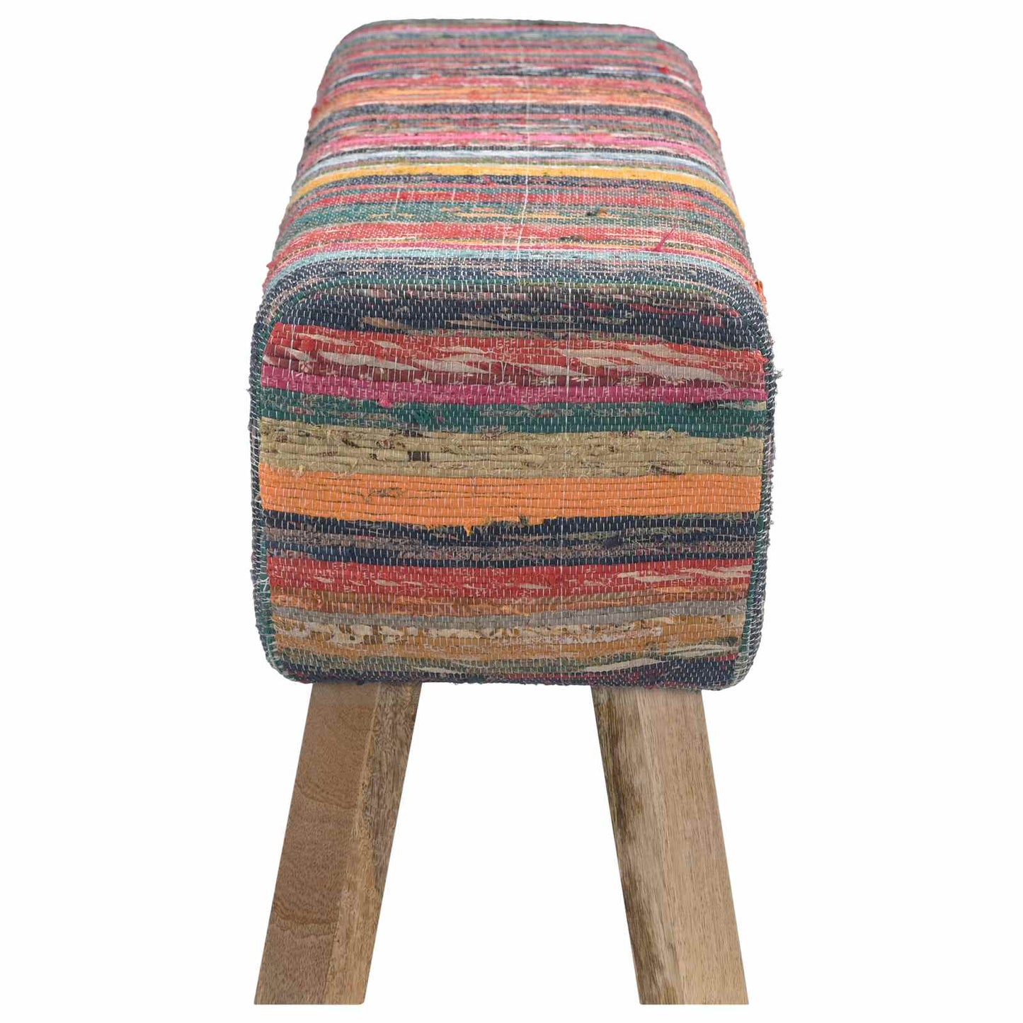 Bench 110 x 30 x 45 cm Real Leather Multicolour
