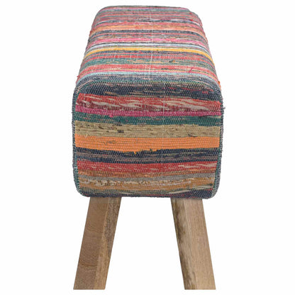 Bench 110 x 30 x 45 cm Real Leather Multicolour