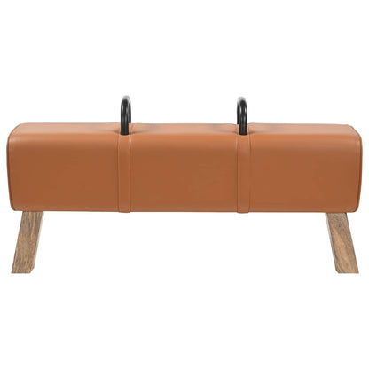 Bench Brown 110 x 30 x 45 cm Real Leather