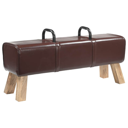 Bench Dark Brown 110 x 30 x 45 cm Real Leather