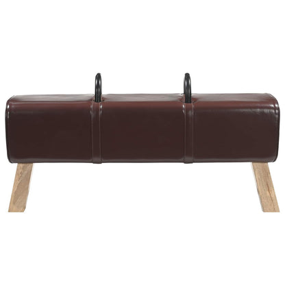 Bench Dark Brown 110 x 30 x 45 cm Real Leather
