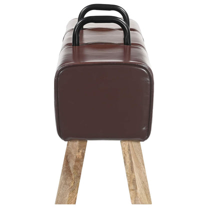 Bench Dark Brown 110 x 30 x 45 cm Real Leather