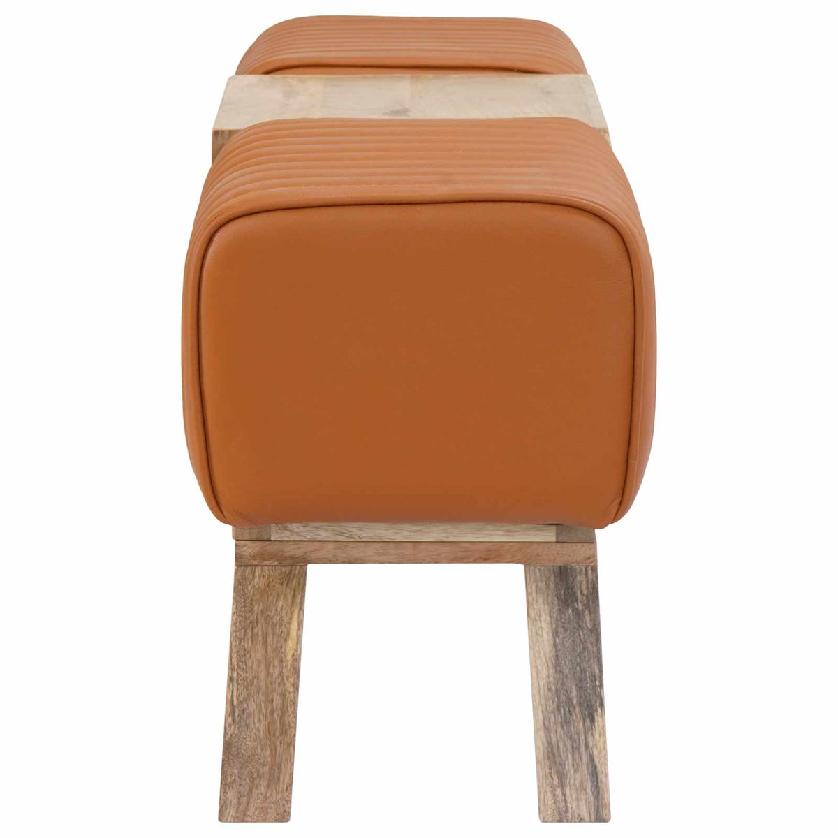 Bench 110 x 30 x 45 cm Real Leather Brown