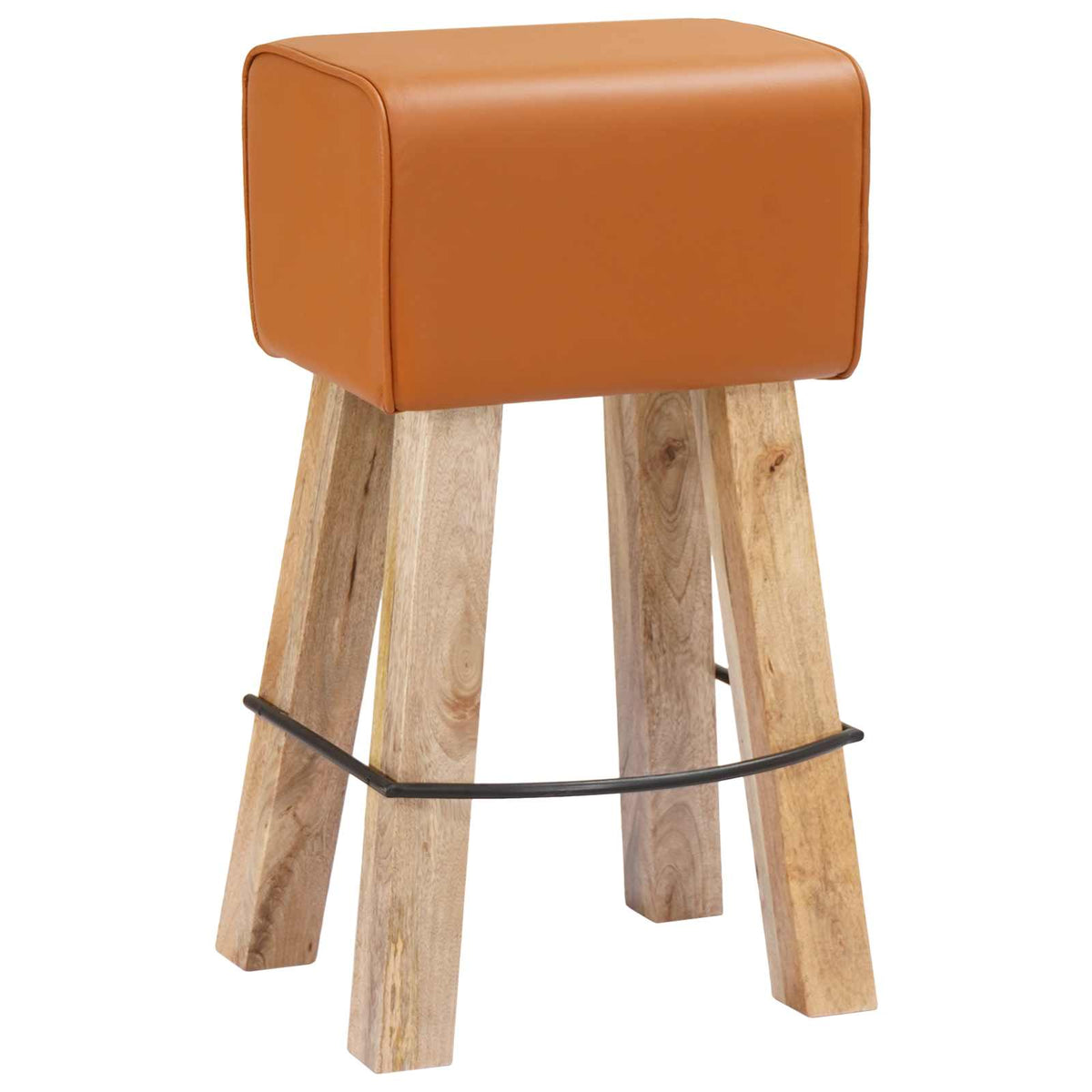 Bar Stool 2 pcs Brown 44 x 33 x 74 cm Real Leather