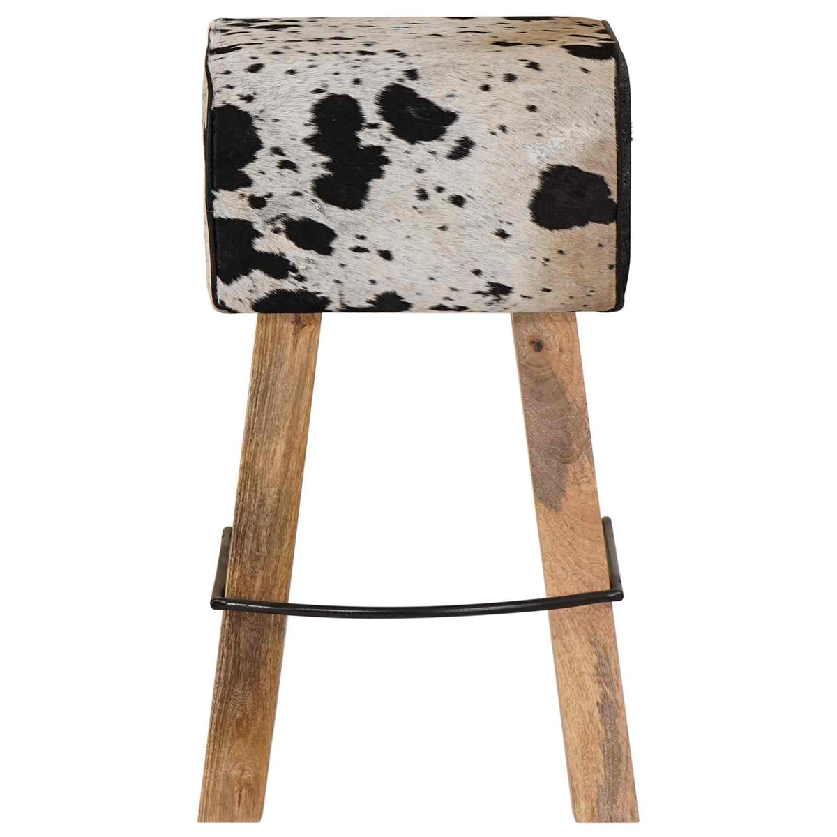 Bar Stool 2 pcs Black and White 44 x 33 x 74 cm Real Leather