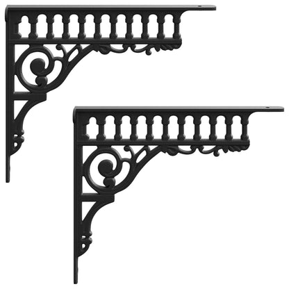 Wall Shelf Brackets 2 pcs Black 27.5 x 23 x 4 cm Steel