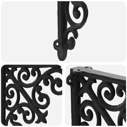 Wall Shelf Brackets 2 pcs Black 9.5 x 9.5 x 3 cm Steel