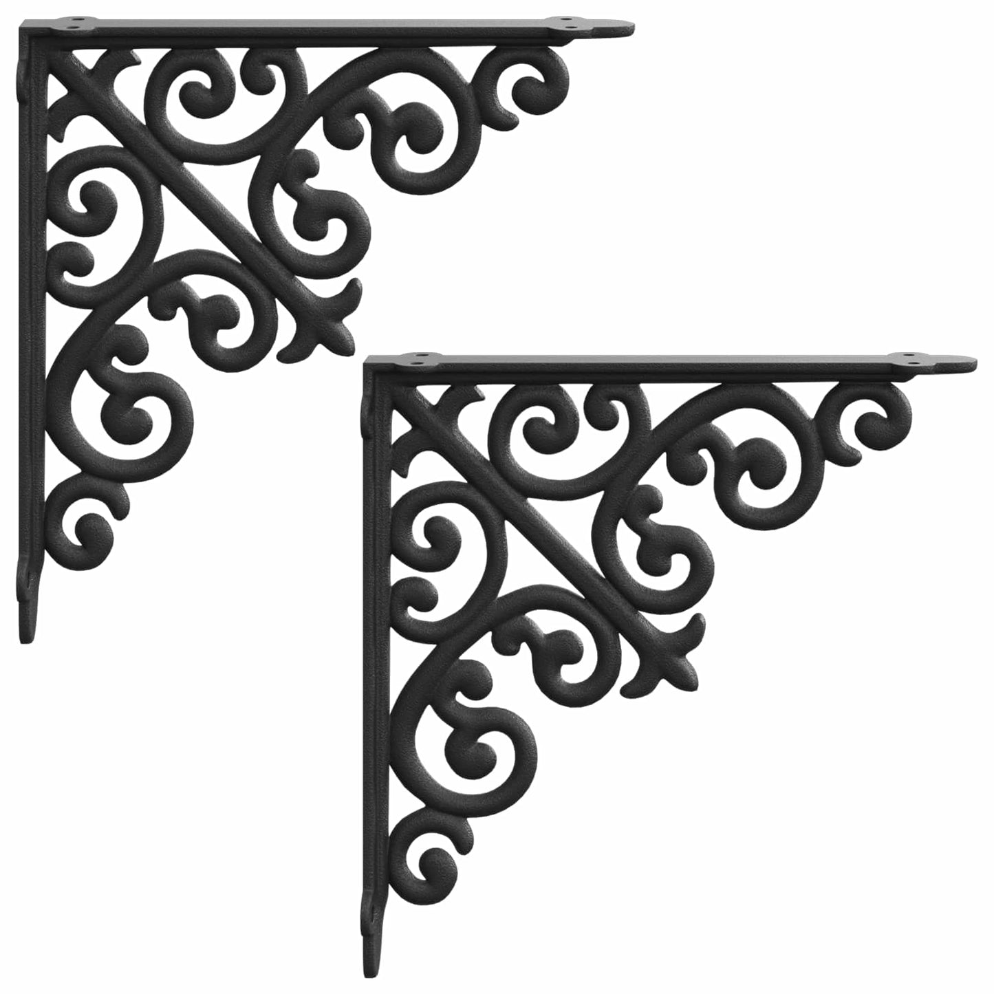 Wall Shelf Brackets 2 pcs Black 9.5 x 9.5 x 3 cm Steel