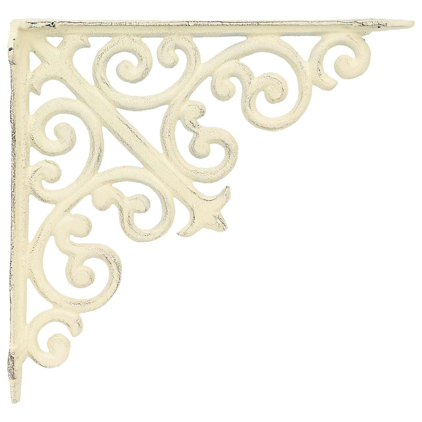 Wall Shelf Brackets 12 pcs Antique White 9.5 x 9.5 x 3 cm Steel