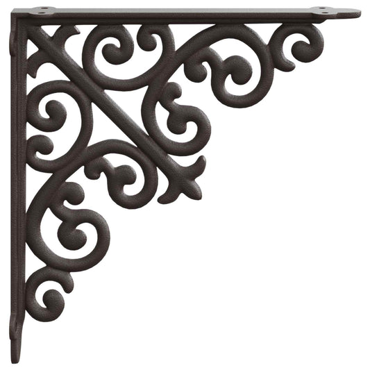 Wall Shelf Brackets 12 pcs Antique Brown 9.5 x 9.5 x 3 cm Steel