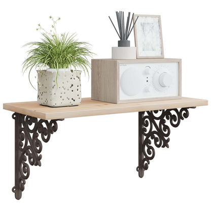 Wall Shelf Brackets 12 pcs Antique Brown 24 x 24 x 3.5 cm Steel