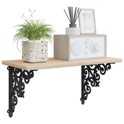 Wall Shelf Brackets 12 pcs Black 24 x 24 x 3.5 cm Steel