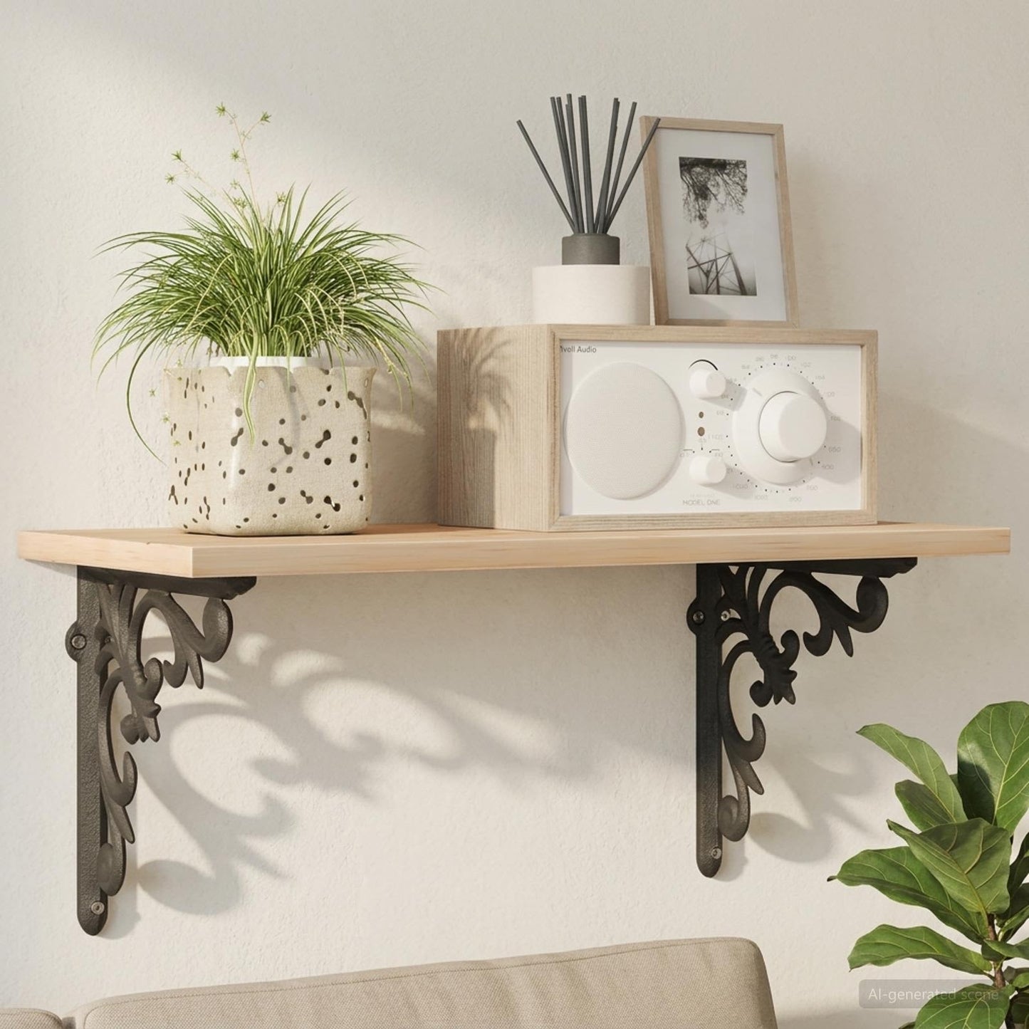 Wall Shelf Brackets 2 pcs Black 10 x 10 x 2.8 cm Steel