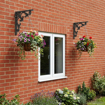 Wall Shelf Brackets 2 pcs Black 10 x 10 x 2.8 cm Steel