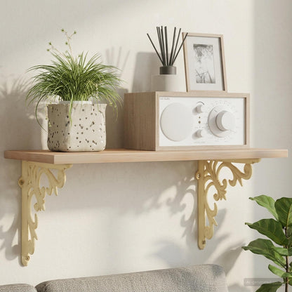 Wall Shelf Brackets 12 pcs Antique White 10 x 10 x 2.8 cm Steel
