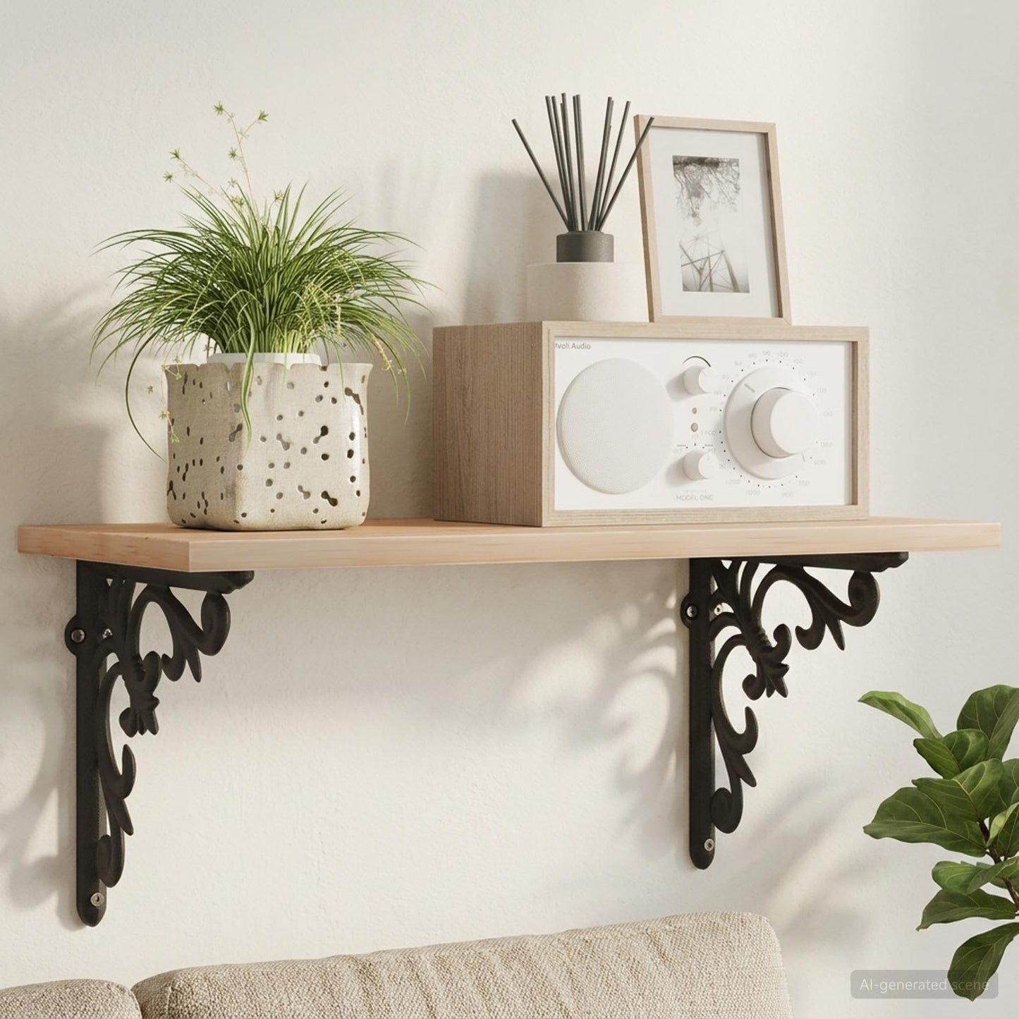 Wall Shelf Brackets 12 pcs Black 10 x 10 x 2.8 cm Steel