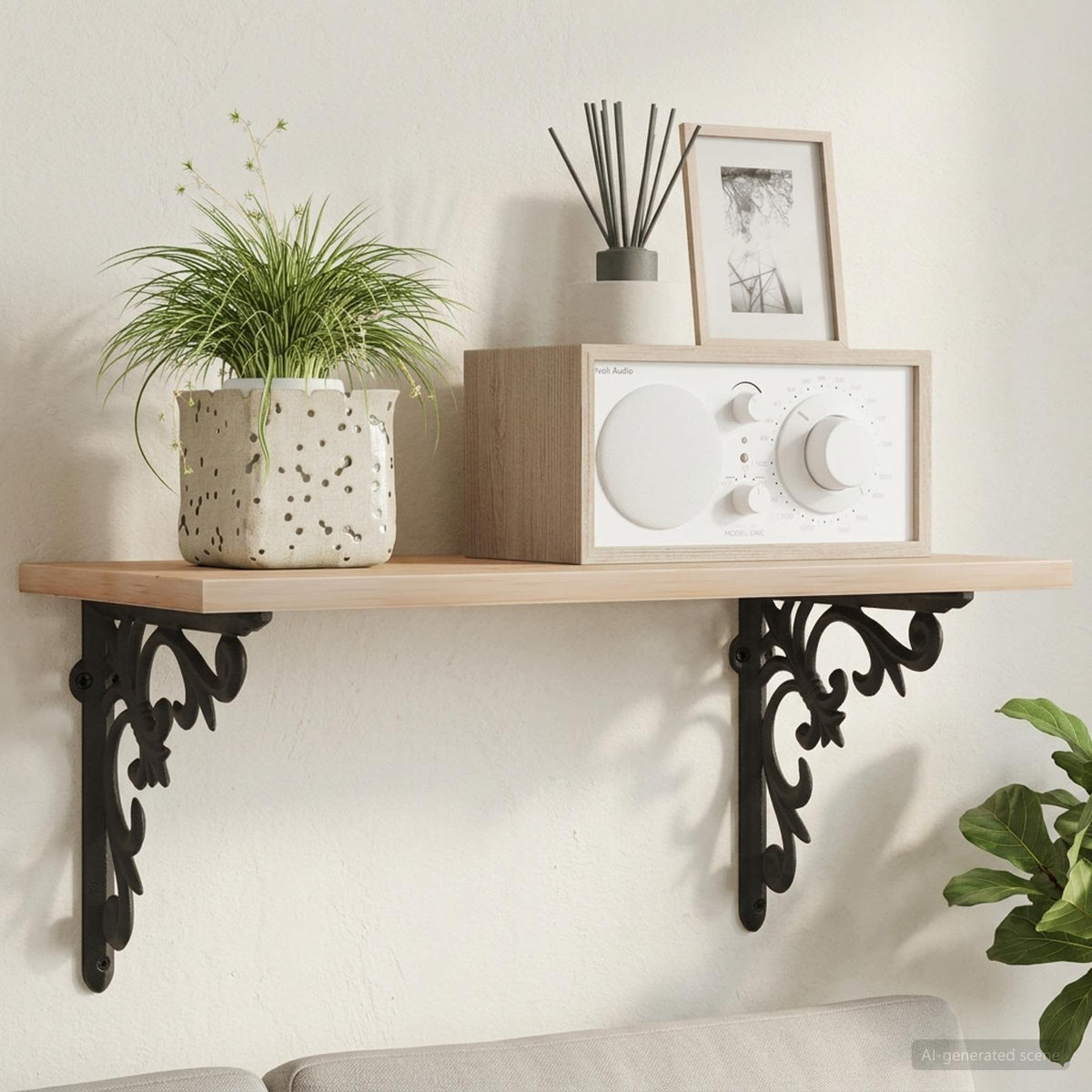 Wall Shelf Brackets 2 pcs Black 14.5 x 14.5 x 3 cm Steel