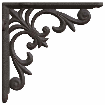 Wall Shelf Brackets 12 pcs Antique Brown 14.5 x 14.5 x 3 cm