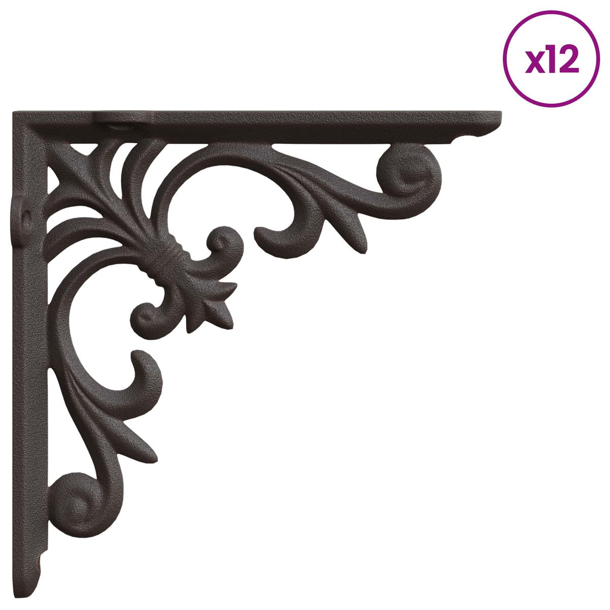 Wall Shelf Brackets 12 pcs Antique Brown 14.5 x 14.5 x 3 cm