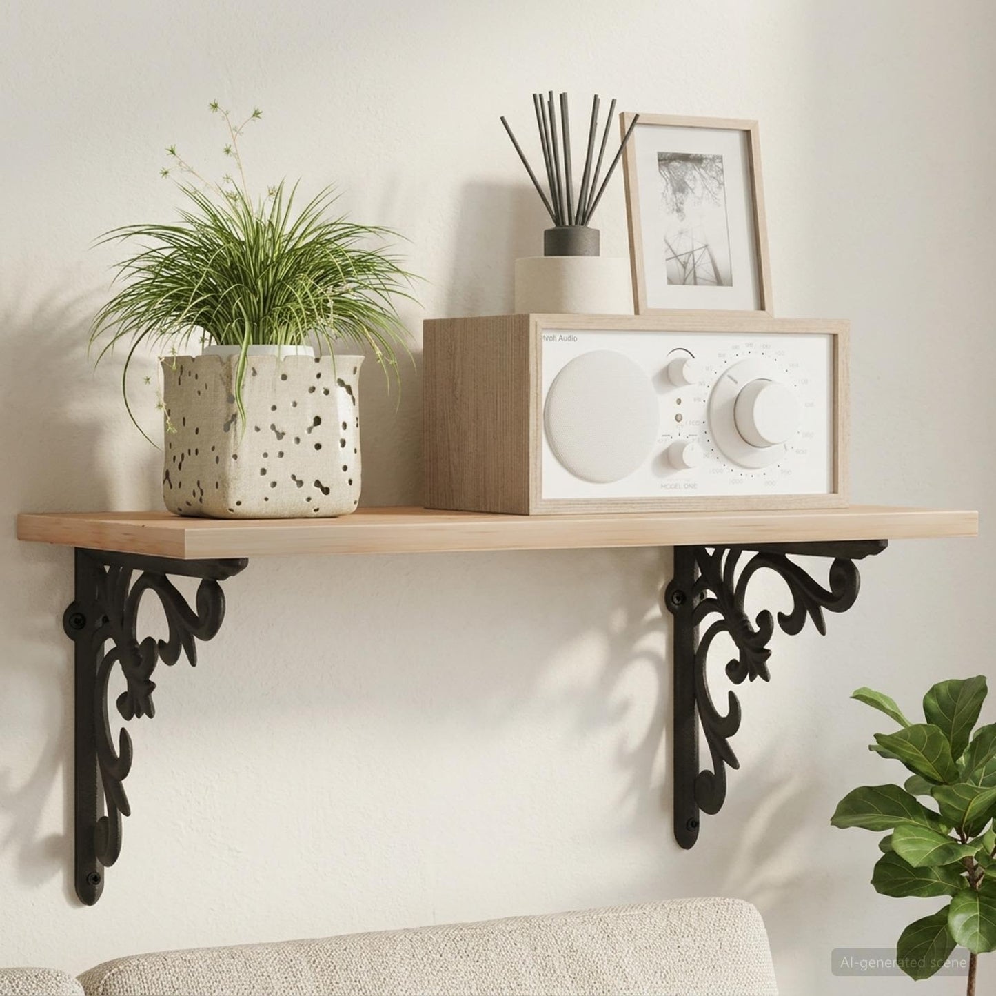 Wall Shelf Brackets 12 pcs Black 14.5 x 14.5 x 3 cm Steel