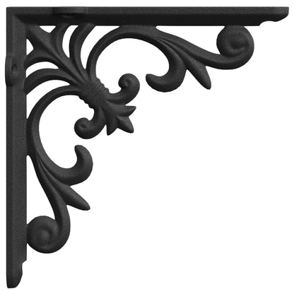Wall Shelf Brackets 12 pcs Black 14.5 x 14.5 x 3 cm Steel