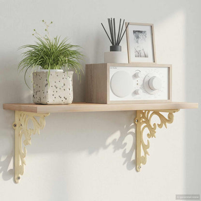 Wall Shelf Brackets 2 pcs Antique White 21.5 x 21.5 x 3.5 cm