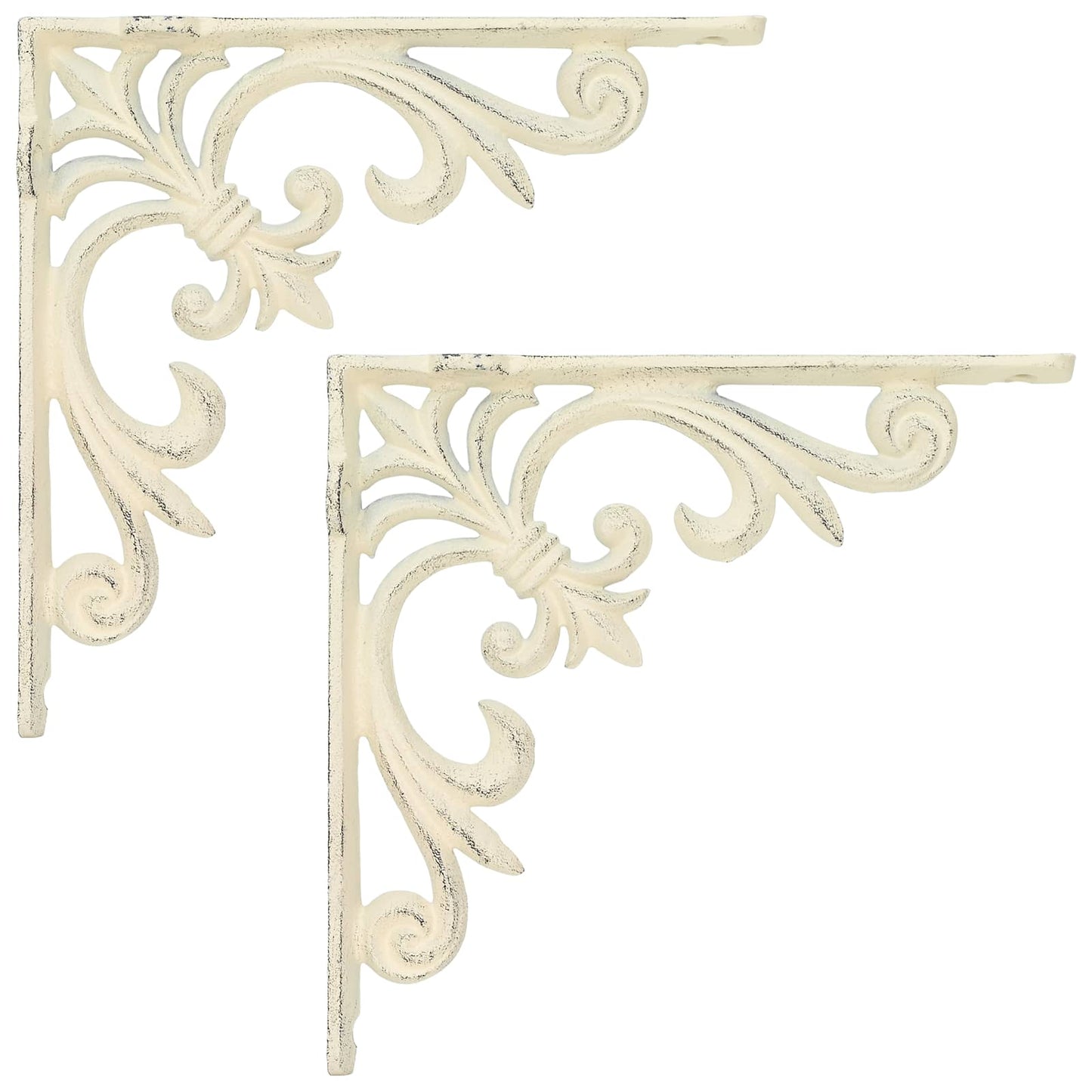 Wall Shelf Brackets 2 pcs Antique White 21.5 x 21.5 x 3.5 cm